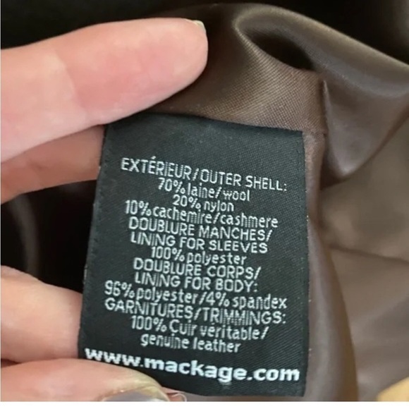 MACKAGE wool coat, chocolate brown, women’s, designer - Picture 9 of 10